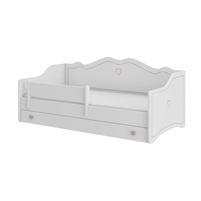 Expedo Dětská postel MEKA B + matrace, 80x160, bílá/růžová