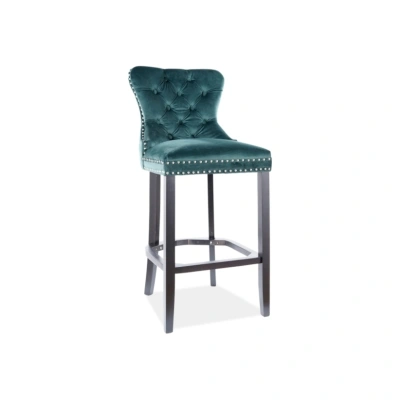 Expedo Barová židle AUGUSTUS H-1 Velvet, 50x114x42, černá/zelená