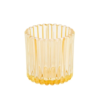 Altom Skleněný svícen na čajovou svíčku Tealight pr. 7,5 cm, žlutá