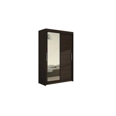 Expedo Posuvná šatní skříň FLORIA VI se zrcadlem, 120x200x58, čokoládová
