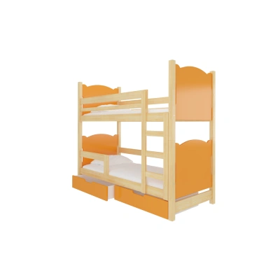 Expedo Dětská patrová postel BALADA, 180x75, sosna/oranžová